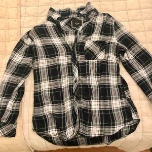 Rails Green, Black & White Flannel Shirt